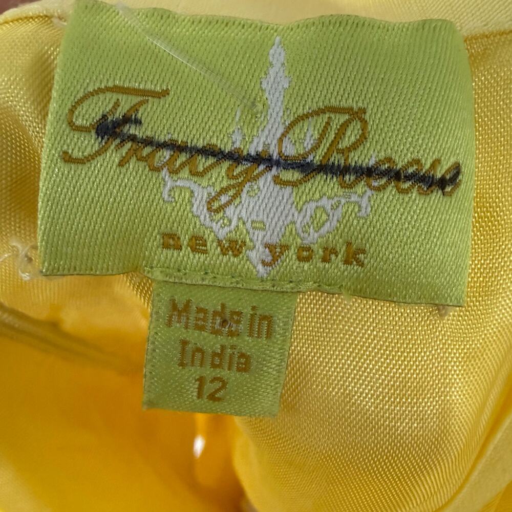 Tracy Reese Yellow Mini Dress with Green Embroidery - Picture 2 of 8